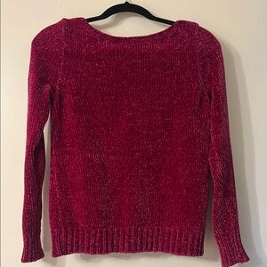 Women's Chenille Sweater - Rich Red